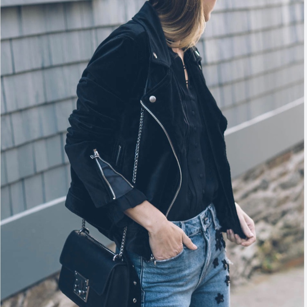 Paige Shanna Velvet Moto Jacket